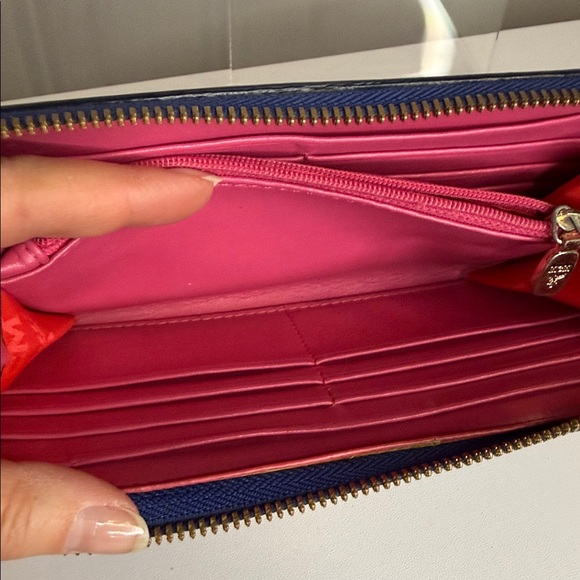 MCM Blue Saffiano Leather Wallet with Gold Accents - Picture 13 of 16